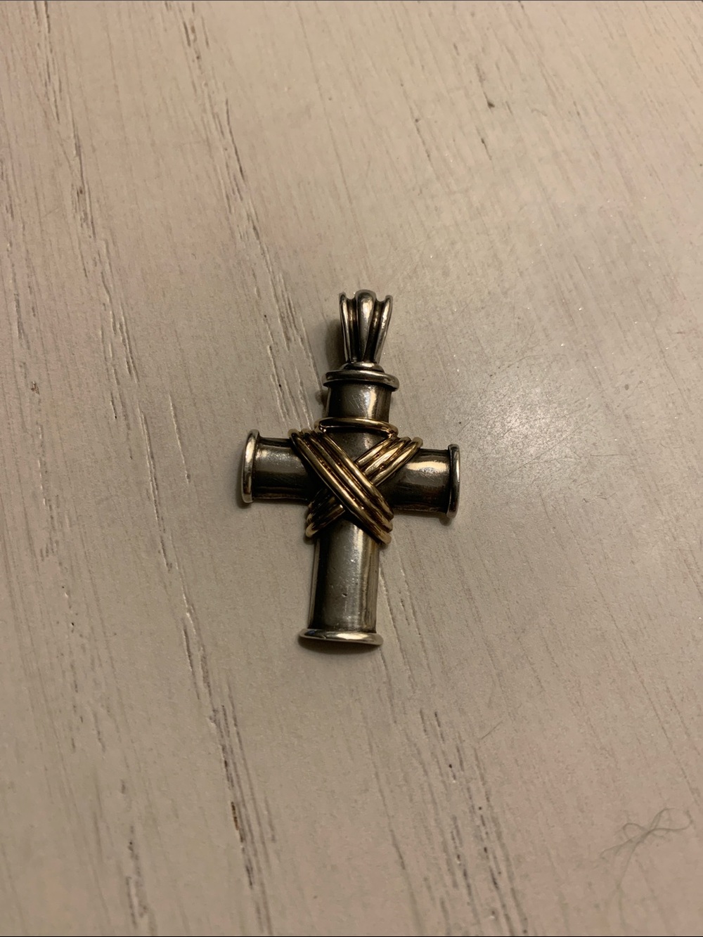 Sterling silver and 14kt gold Cross Pendant — Silver and Gold